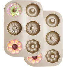 Pieces 6 Cavities Special Shaped Molds Donut Mold Special Metal Shell Shape Nonstick Baking Sheets f