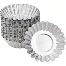Aluminum Egg Tart Pan - 40PCS Pancake Pan Mini Muffin Cases Reusable Egg Tart Pan Cupcake Cake Pan P