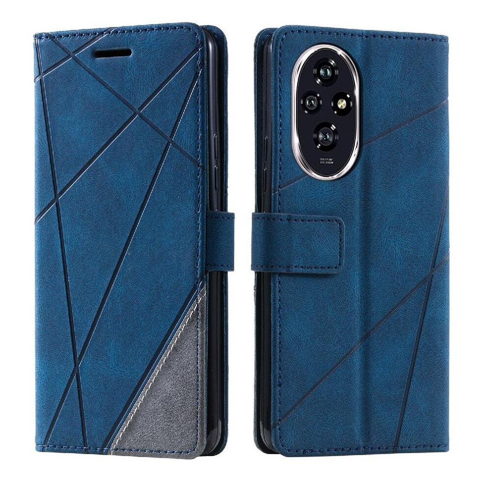 (Blue) Case For Honor 200 Wallet Flip Folio Card Holder Kickstand Shockproof Pu Leather Magnetic Blue 764563584970