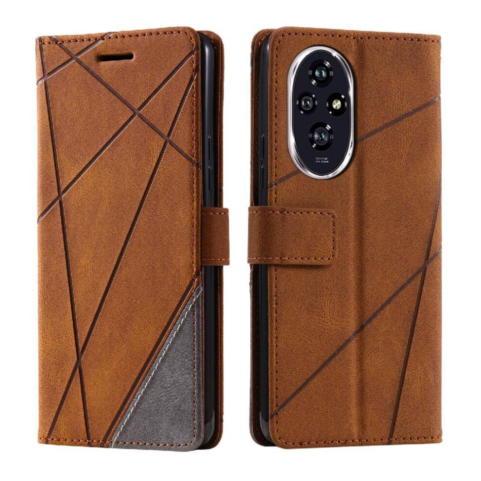(Brown) Case For Honor 200 Wallet Flip Folio Card Holder Kickstand Shockproof Pu Leather Magnetic Brown 764563585014