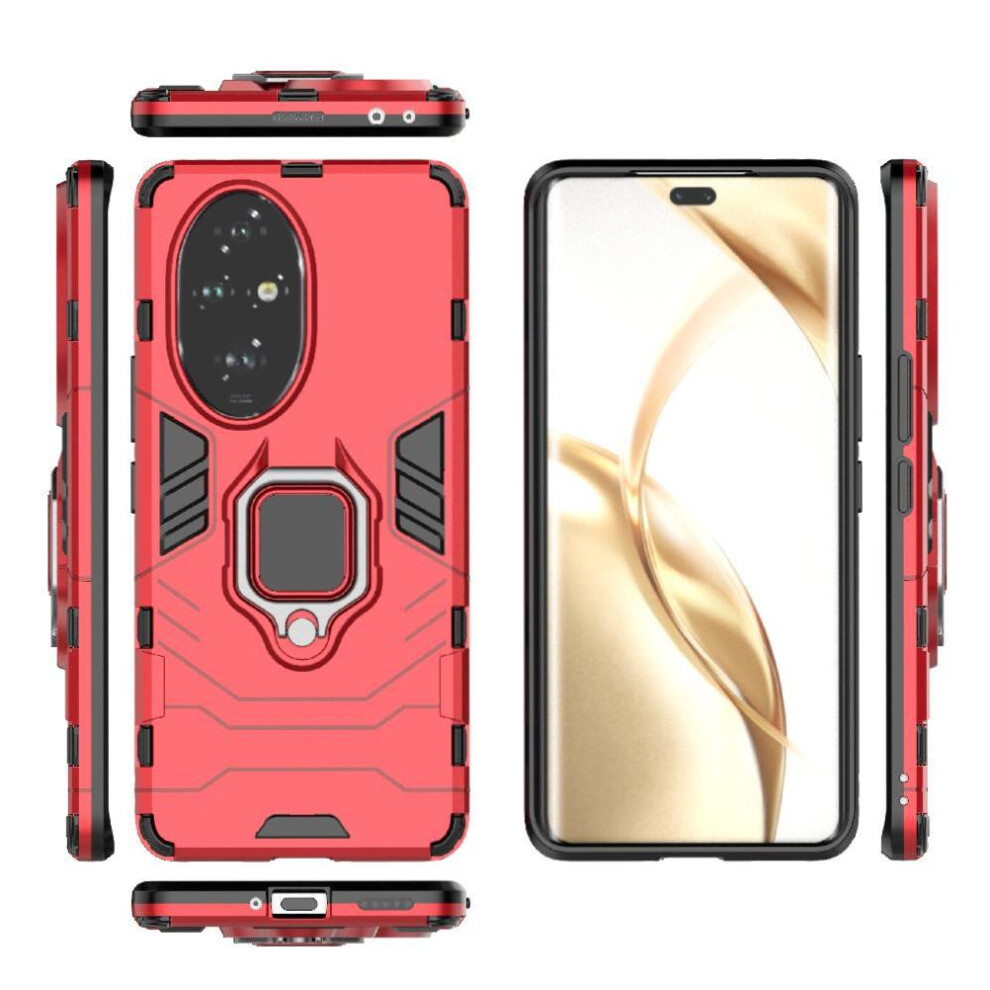 (Red) Ring Car Mount Kickstand Case For Honor 200 Pro Shockproof Military Grade Protection Metal Ring Holder Kickstand Red 764563585281