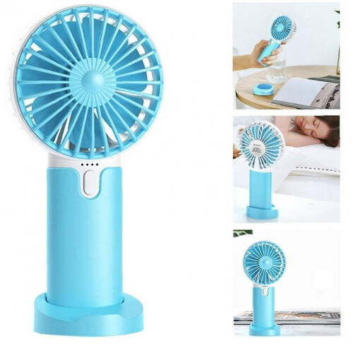 Portable USB Rechargeable Handheld Fan (Blue) 2