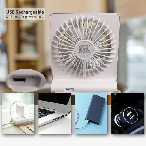 USB Mute Table Fan for Living Room Office (White) 2