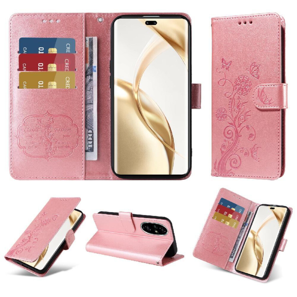 (Rose ) Flip Case For Honor 200 Pro Cardslots Flip Leather Flower Gold 764563585342