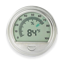Round Humidity Temperature Gauge Metal Thermometer Hygrometer for Cigar Box