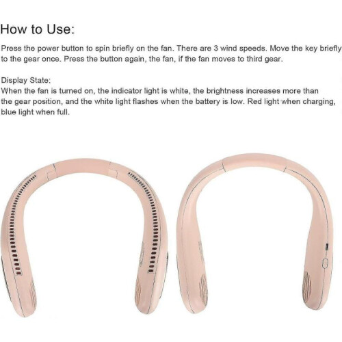 Neck Fan - 3-Speed Adjustable USB Charging 1