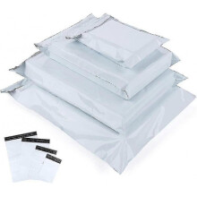 Mailing Bags, Plastic Mailing Bags, 100 X White Opaque, New Material Plastic