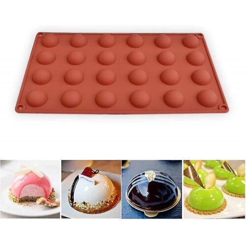 24-cavity hemispherical silicone mold, baking mold for making chocolate, cake, jelly, dome mousse 3 1
