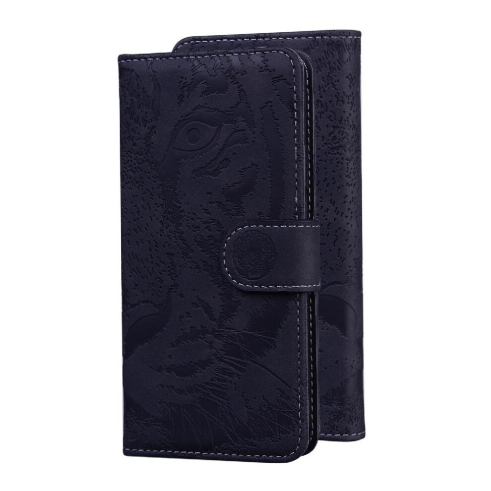 (Black) Flip Case For Honor 200 Pro 5G Leather Wallet Embossed Cute Tiger Kickstand Protective Black 764563585861