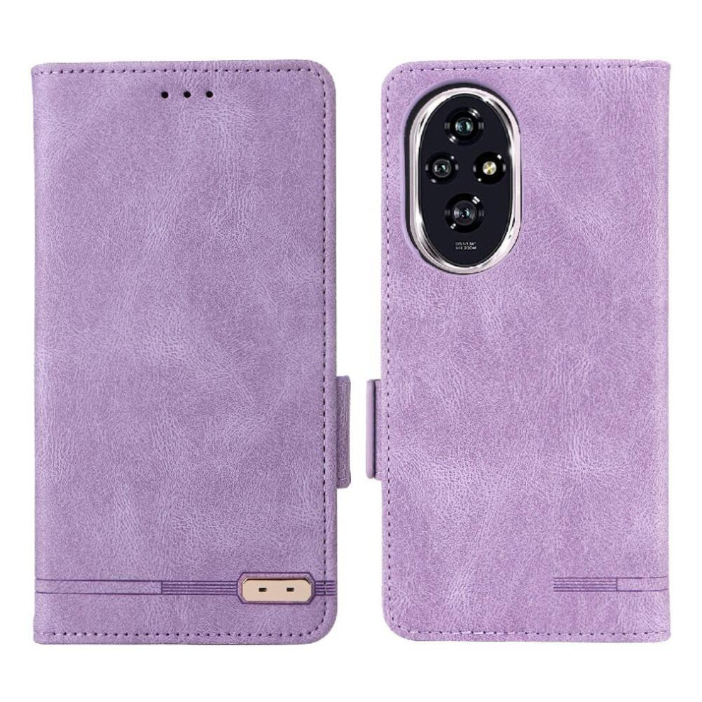 (Purple) Flip Case For Honor 200 Magnetic Wallet With Buckle Card Holder Kickstand Cover Purple 764563586431