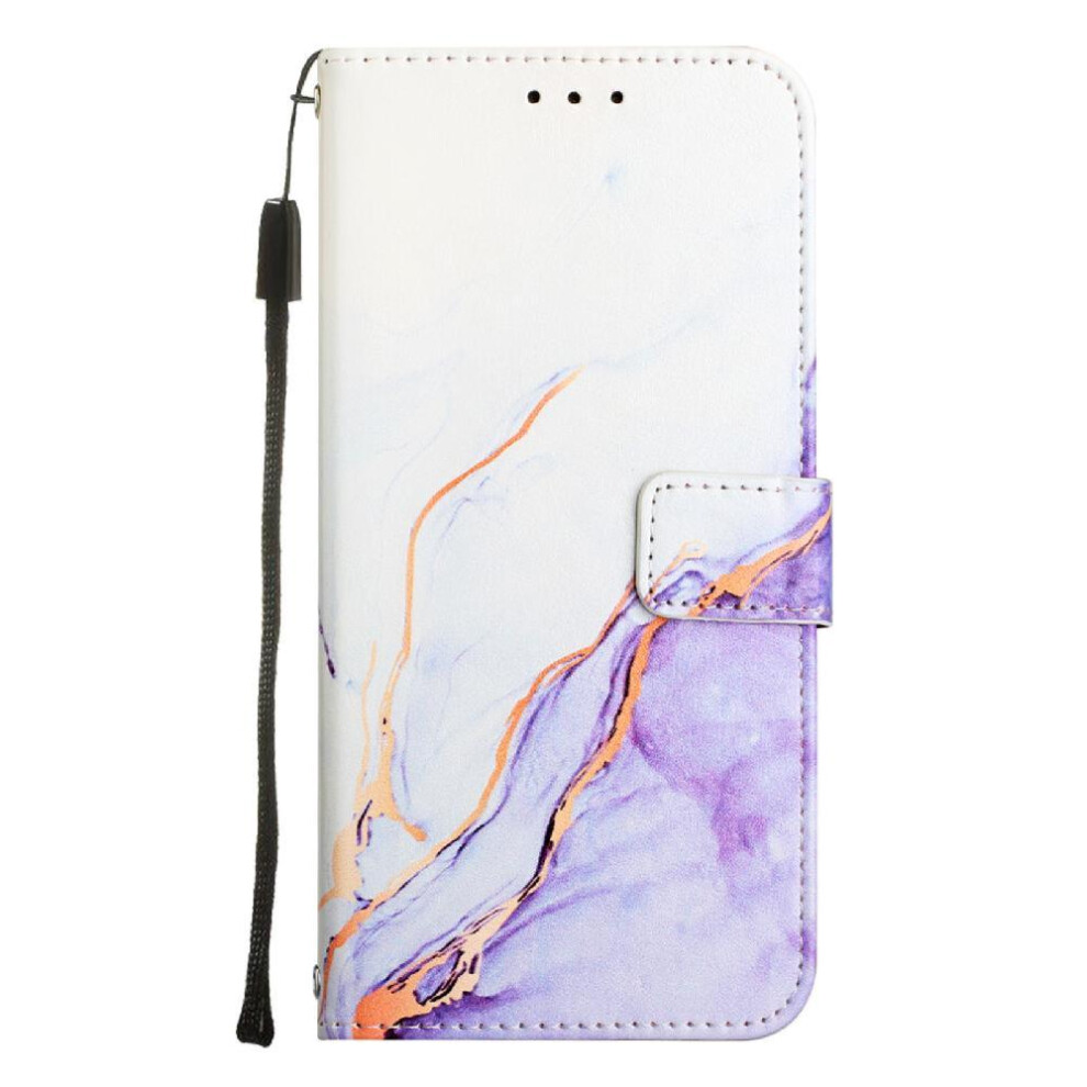 (Purple) Case For Honor 200 5G Pu Leather Wallet Marble Pattern Kickstand Purple 764563586677