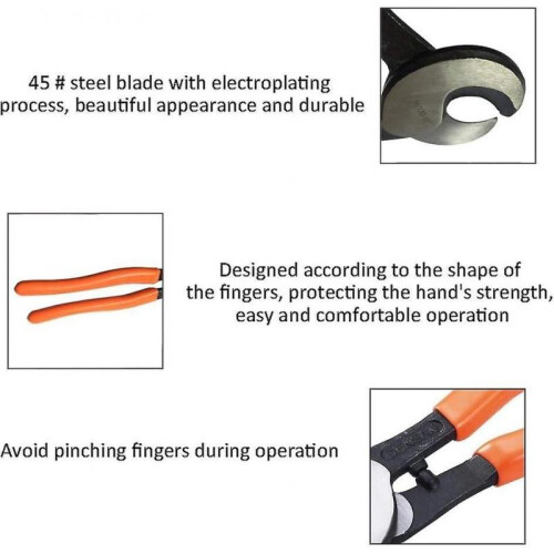 Hand Tools Cable Cutter Wire Cable Cutter High Hardness Cable Tools Operate Collet Shears, Hard Stee 2