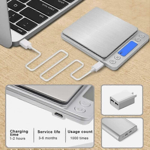 Scale and Scale Digital Kitchen Scale with USB Charging 0.1g/3kg Digital Scales Electronic Fine Scal 1