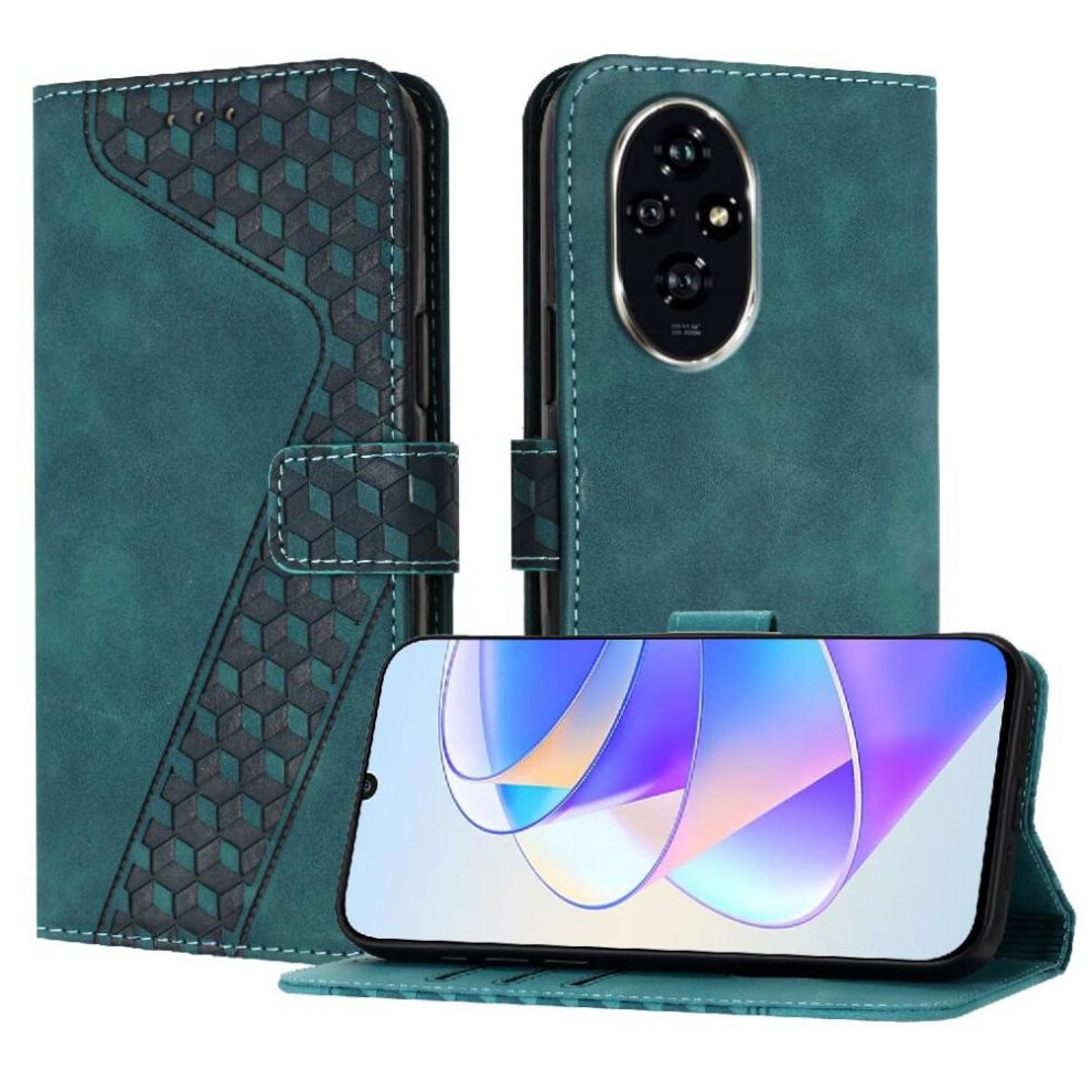 (Green) Phone Case For Honor 200 Pro Wallet Card Slots Cover Kickstand Magnetic Flip Folio Green 764563587353