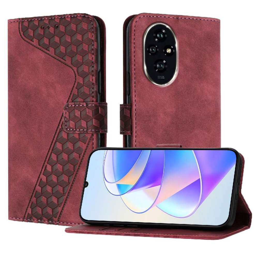 (Brown) Phone Case For Honor 200 Wallet Card Slots Cover Kickstand Flip Folio Magnetic Brown 764563587391