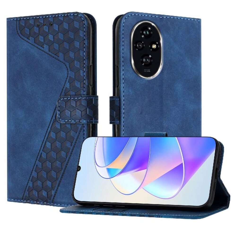 (Blue) Phone Case For Honor 200 Wallet Card Slots Cover Kickstand Flip Folio Magnetic Blue 764563587360