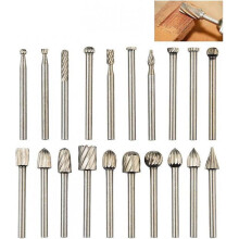 20pcs Rotary Burr Set Tungsten Carbide Steel Drill Bits Burr Cutter Die Grinder Bit, 1/8''(3mm) Shan