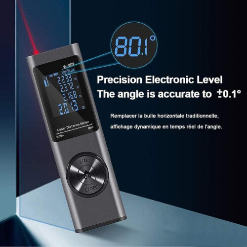 80m Laser Rangefinder, USB Rechargeable Digital Laser Meter, LCD Backlight, Electronic Angle, Measur 1