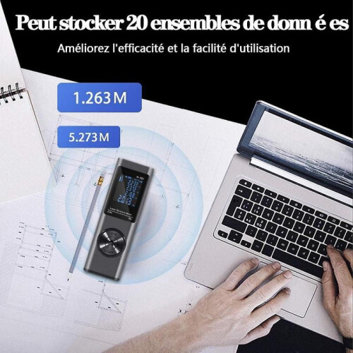 80m Laser Rangefinder, USB Rechargeable Digital Laser Meter, LCD Backlight, Electronic Angle, Measur 2