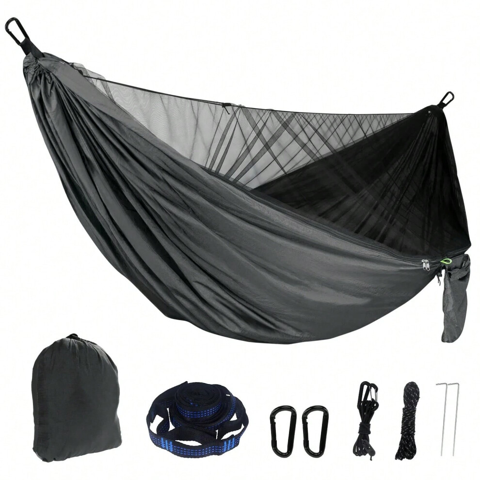 (black) Portable Quick Set Up Mosquito Net Camping Hammock Outdoor Hanging Bed Sleeping Swing-image-OPC-PHM7GDB-NEW