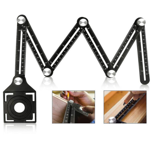 Multi-angle Measuring Ruler with Positioning Hole-6 Sided Aluminum Alloy Angle Template Tool-templat 1