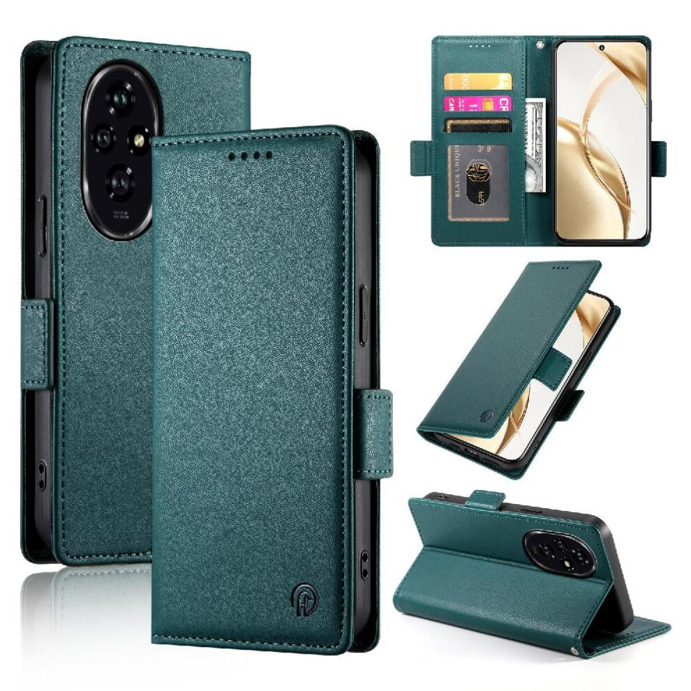 (Bottle ) Flip Case For Honor 200 Business Wallet Card Slots Daily Use Flip Green 764563588596