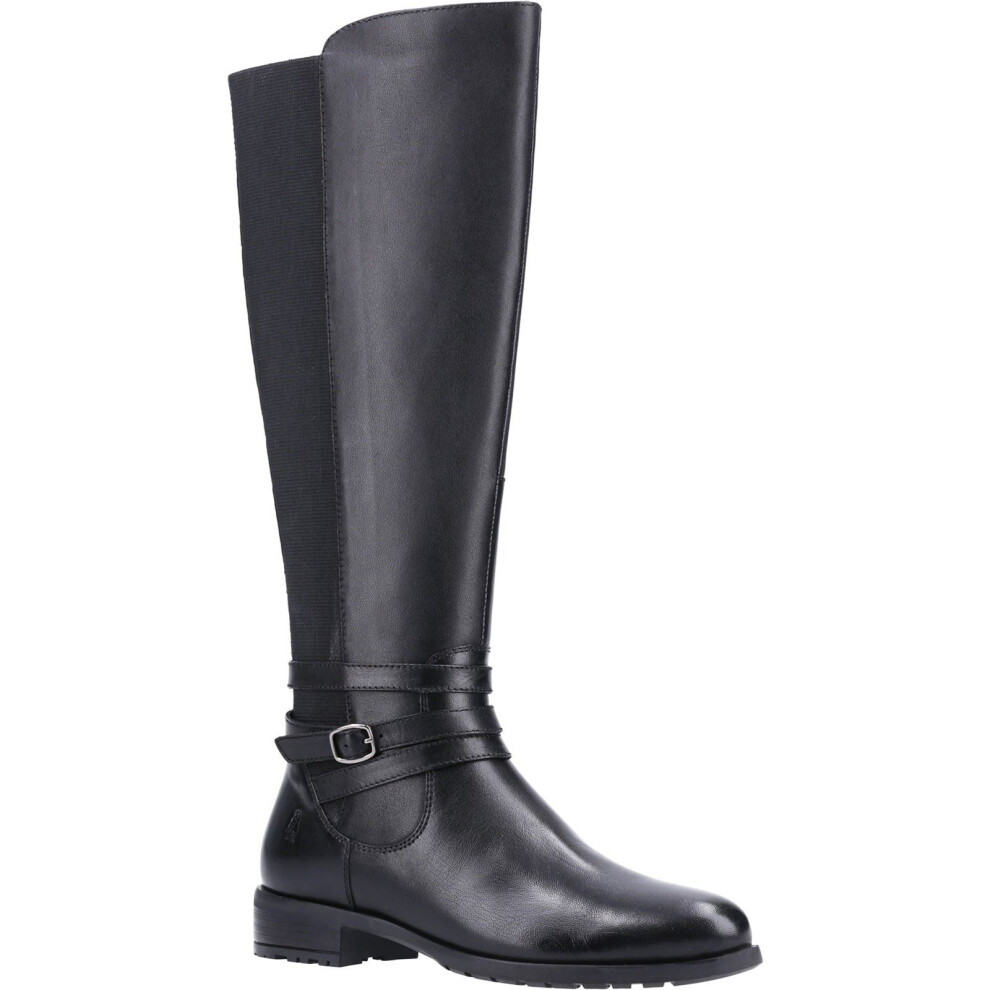 (Black, 5 (Adults')) Hush Puppies Vanessa Leather Women's Black Heeled Knee High Boots