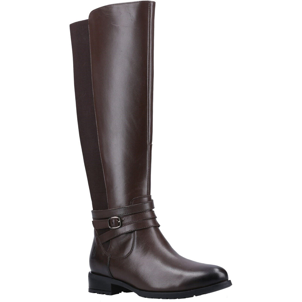 (Brown, 3 (Adults')) Hush Puppies Vanessa Leather Women's Brown Heeled Knee High Boots
