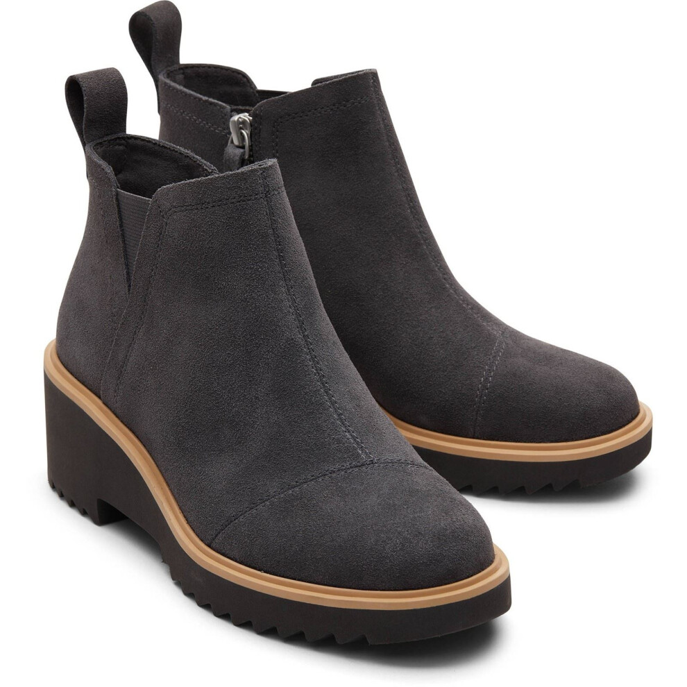 Toms (, 4 (Adults')) Maude Leather Women's Forged Iron Boots Black
