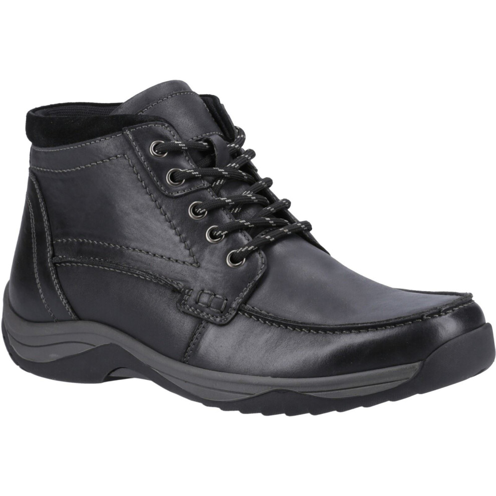 (Black, 6 (Adults')) Hush Puppies Daryl Leather Men's Black Ankle Boots