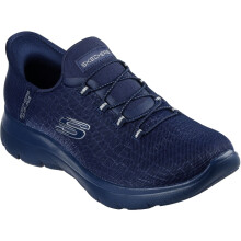 (Blue, 5 (Adults')) Skechers Summits Classy Night Textile Women's Dark Navy Trainers