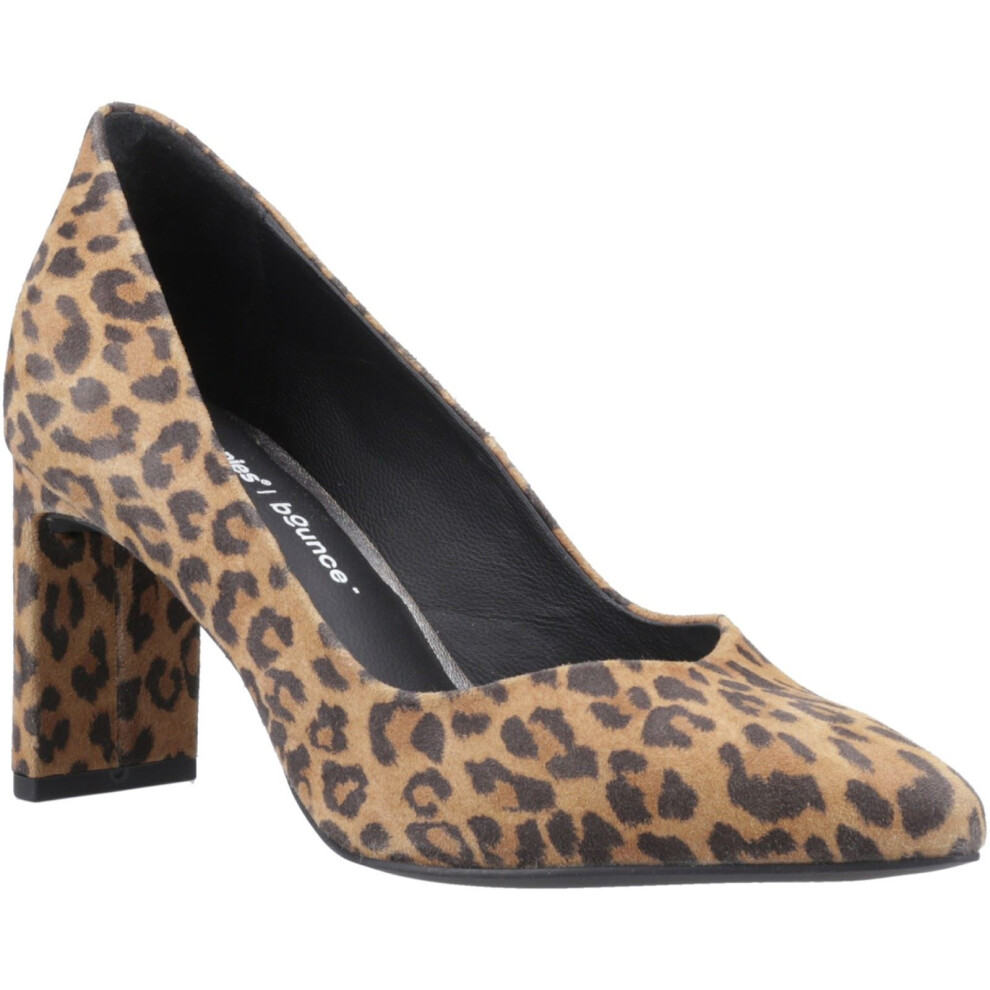 (Brown, 3 (Adults')) Hush Puppies Olivia Suede Women's Leopard Round Court Shoes