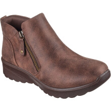 (Brown, 4 (Adults')) Skechers Lovely Vibe Fall In Bloom Textile Women's Chocolate Winter Ankle Boots