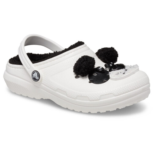 Crocs (White, 12 (Adults')) Crocs Classic Lined Fun Lab Thermoplastic Panda Clogs