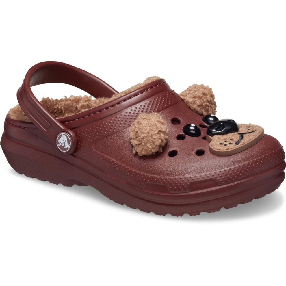 (Brown, 4 (Adults')) Crocs Toddler Classic Lined Thermoplastic Bear Clogs