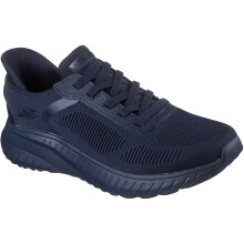 (Blue, 12 (Adults')) Skechers BOBS Sport Squad Chaos Solid Step Textile Men's Dark Navy Trainers