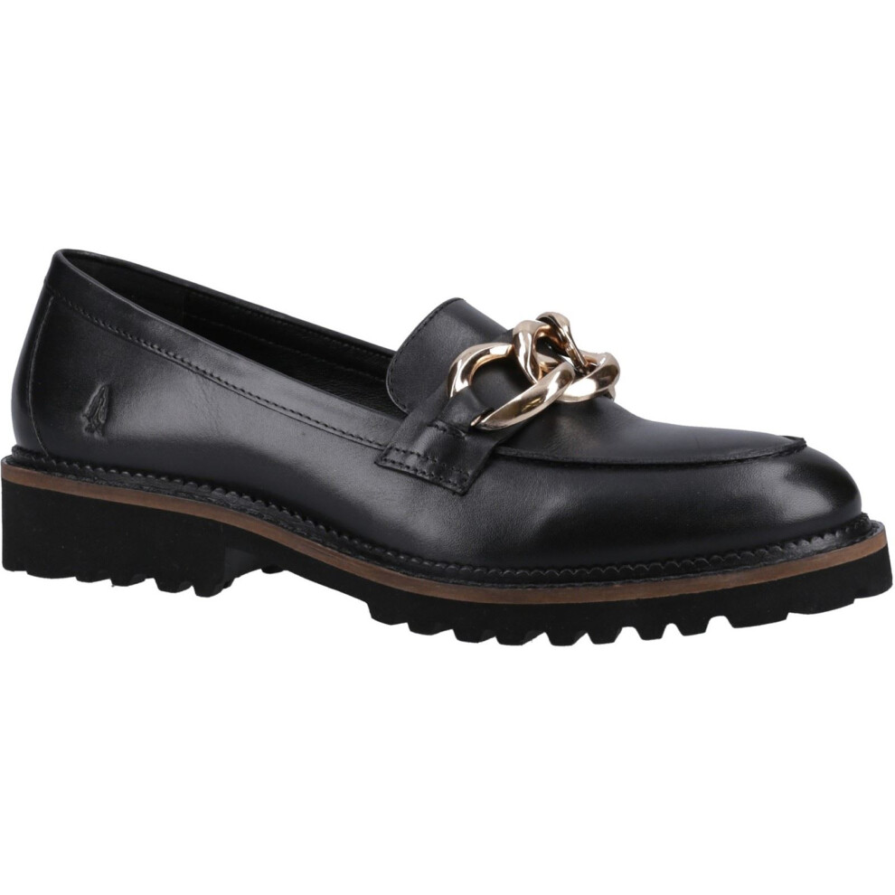 (Black, 3 (Adults')) Hush Puppies Gianna Leather Women's Black Loafers