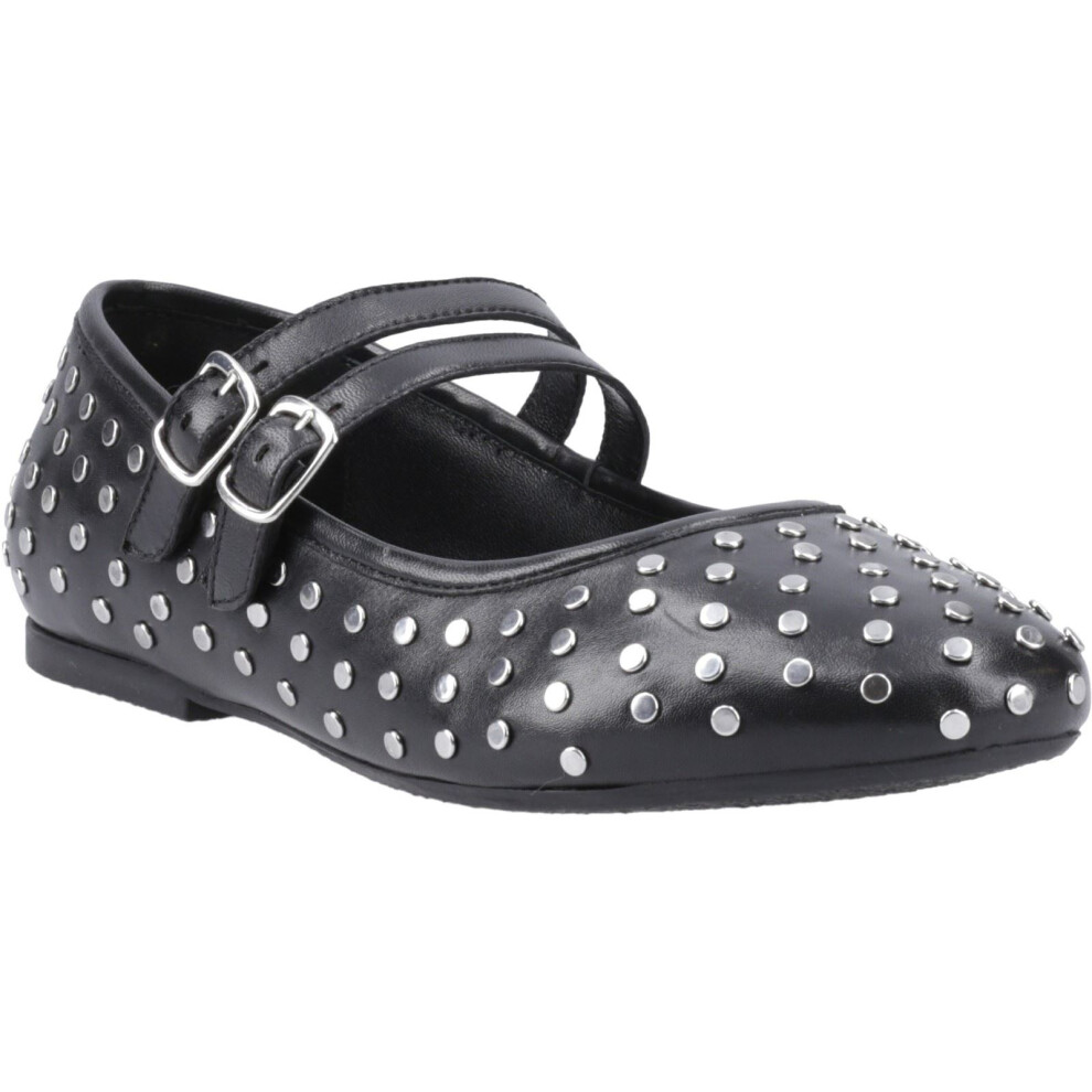 (Black, 5 (Adults')) Hush Puppies Nixie Leather Women's Black Shoes