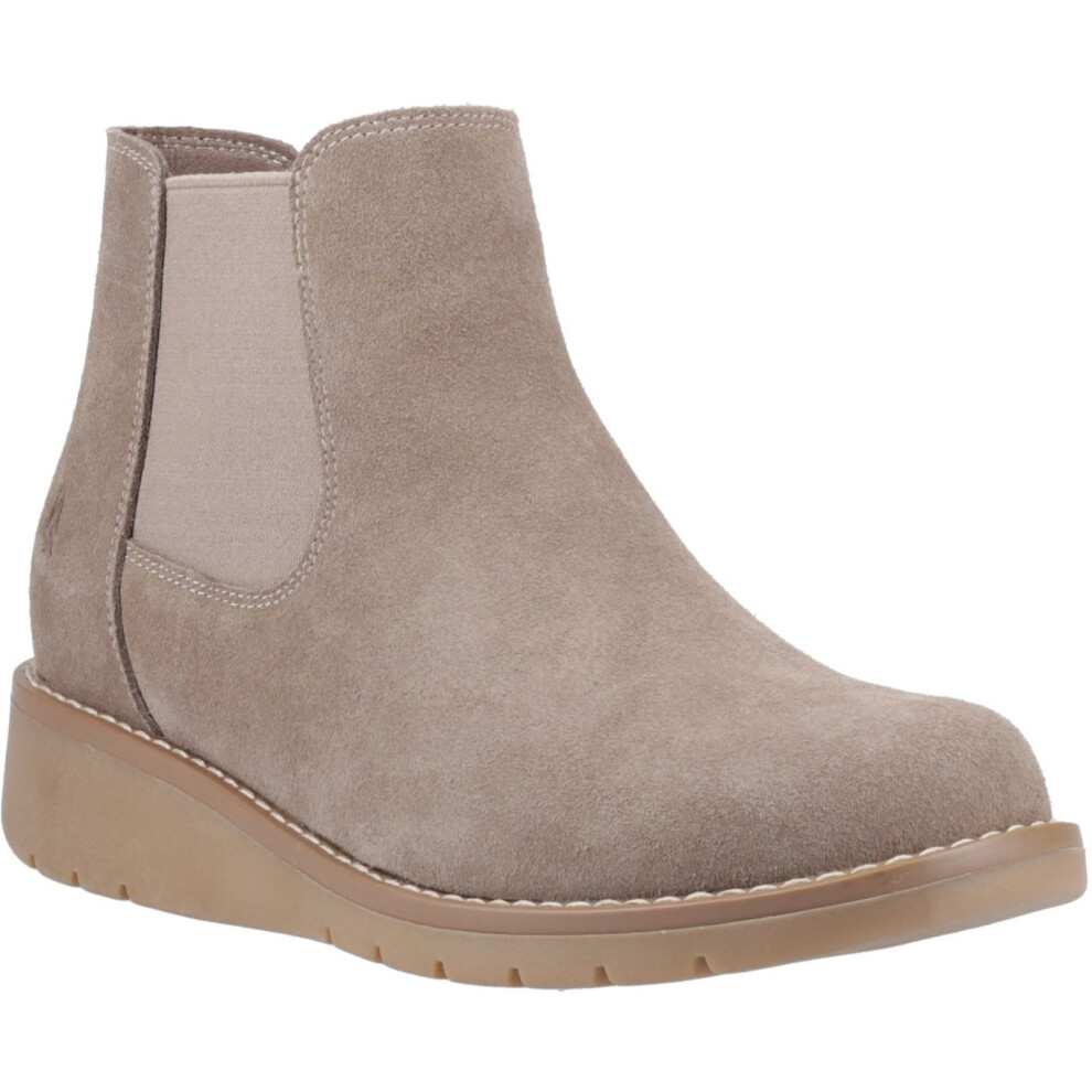 (Brown, 3 (Adults')) Hush Puppies Leonie Suede Women's Taupe Flat Chelsea Boots