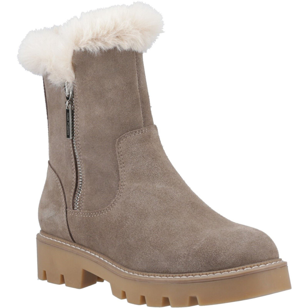 (Brown, 3 (Adults')) Hush Puppies Ambre Suede Women's Taupe Winter Mid Calf Boots