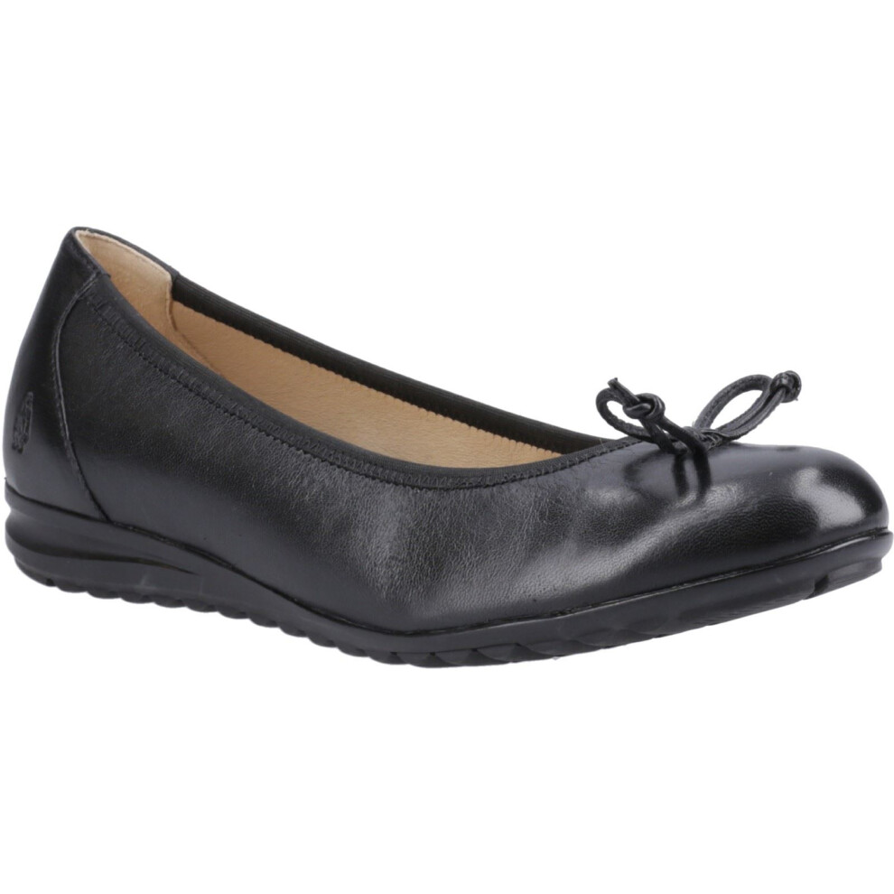 (Black, 3 (Adults')) Hush Puppies Lucille Leather Women's Black Flats