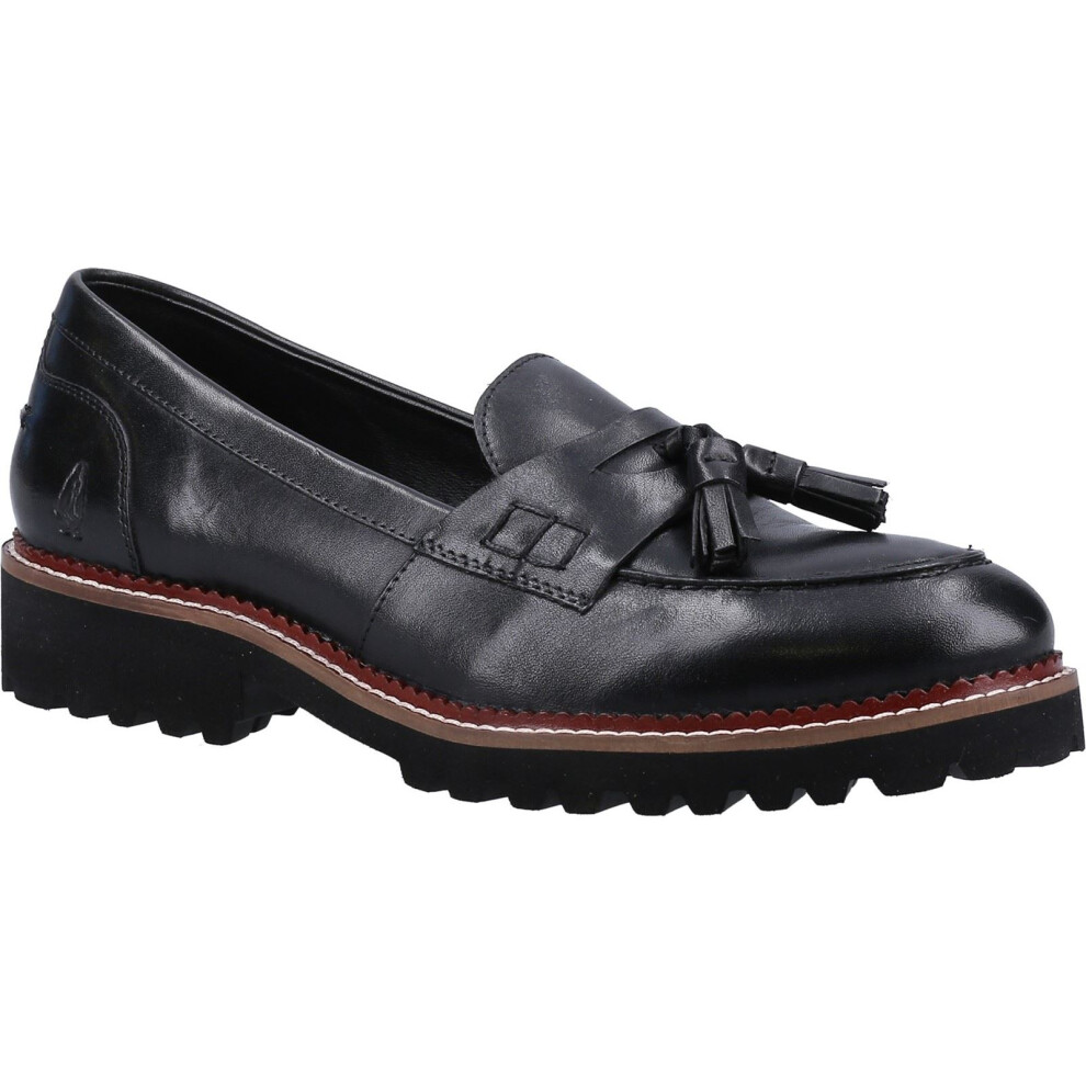 (Black, 3 (Adults')) Hush Puppies Ginny Leather Women's Black Loafers