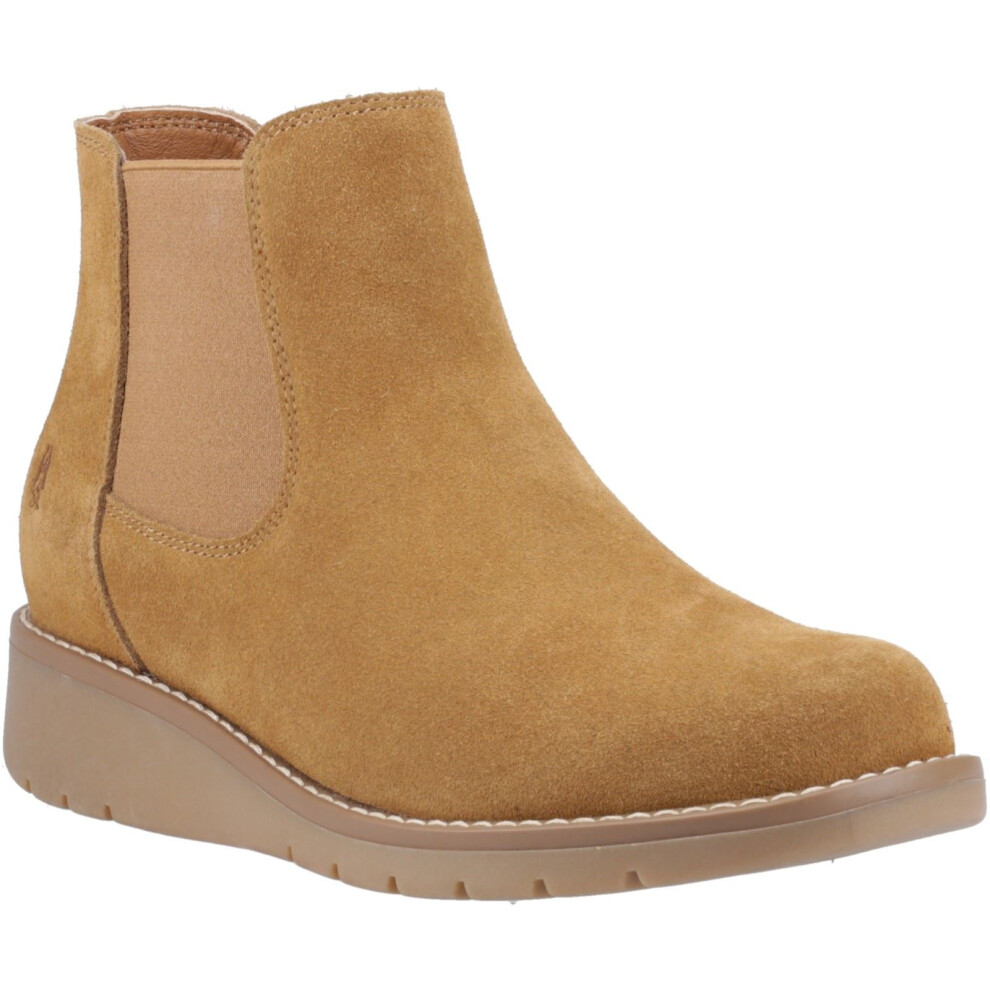 (Brown, 7 (Adults')) Hush Puppies Leonie Suede Women's Tan Flat Chelsea Boots