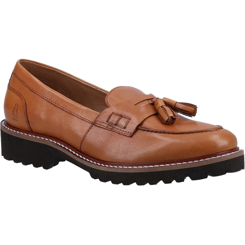 (Brown, 3 (Adults')) Hush Puppies Ginny Leather Women's Tan Loafers