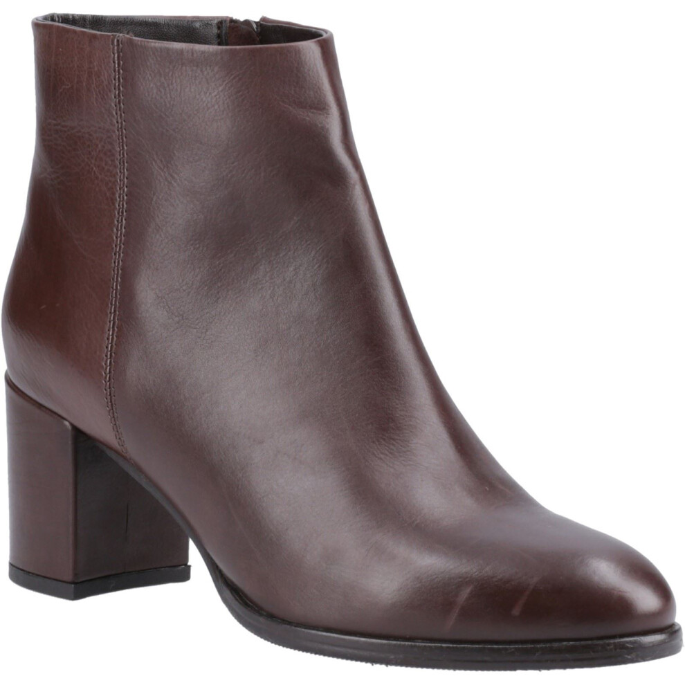 (Brown, 3 (Adults')) Hush Puppies Claridy Leather Women's Brown Heeled Ankle Boots