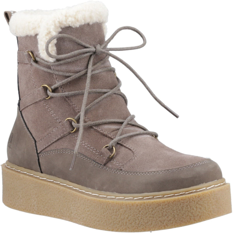 (Brown, 3 (Adults')) Hush Puppies Bronte Suede Women's Taupe Winter Mid Calf Boots