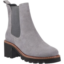 (Grey, 4 (Adults')) Hush Puppies Gaia Leather Women's Grey Heeled Chelsea Boots