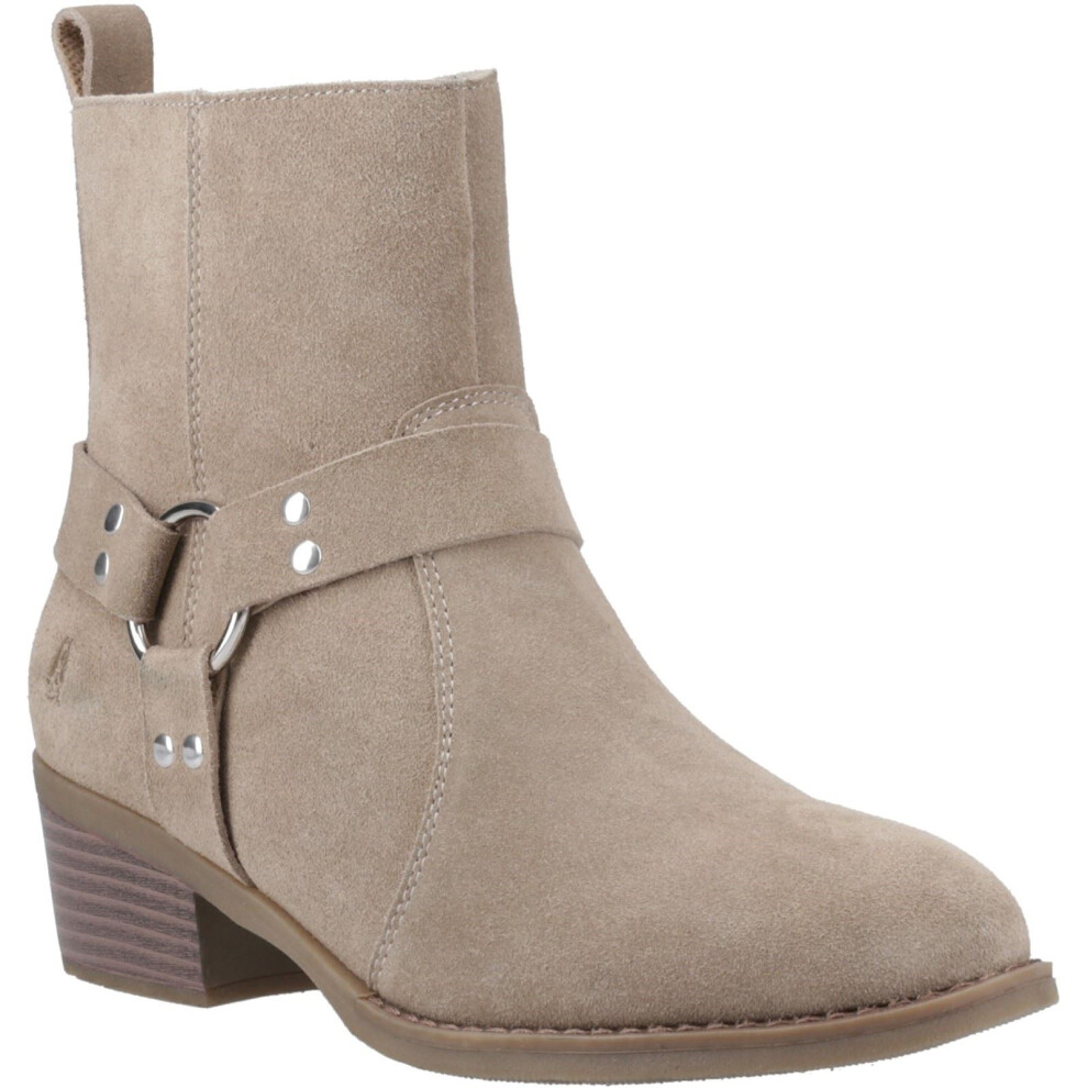 (Brown, 5 (Adults')) Hush Puppies Iria Suede Women's Taupe Heeled Ankle Boots