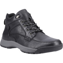 (Black, 9 (Adults')) Hush Puppies Vernon Leather Men's Black Ankle Boots
