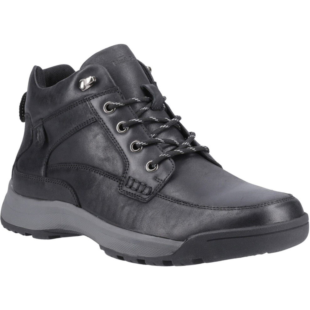 (Black, 12 (Adults')) Hush Puppies Vernon Leather Men's Black Ankle Boots